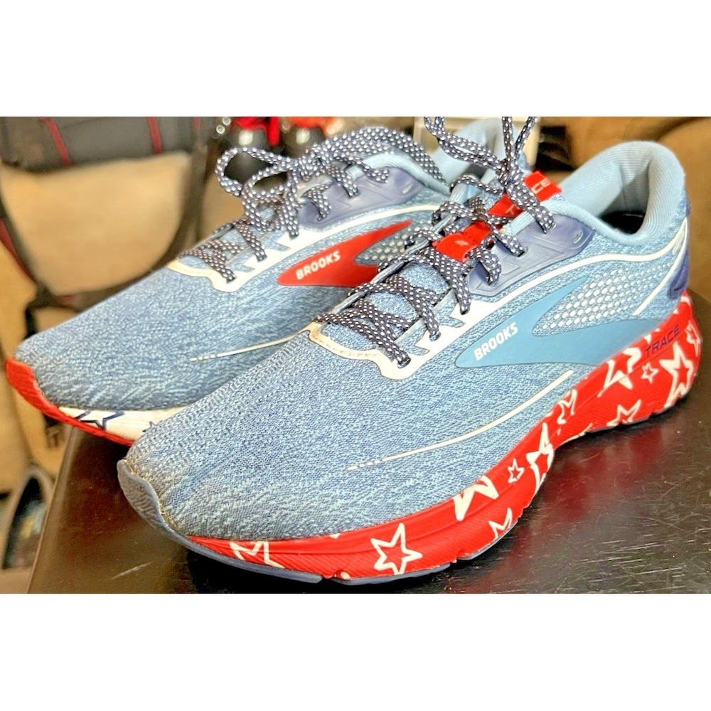 Brooks Trace 2 Patriotic Stars USA Running Sneakers America Men's Size 7.5 - Picture 7 of 11